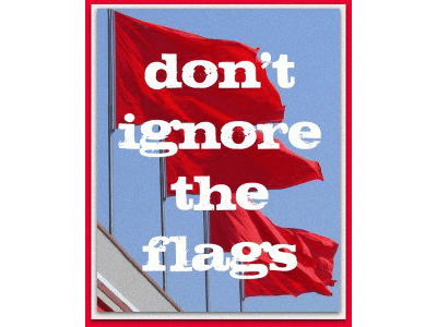 sign that says don't ignore the flags
